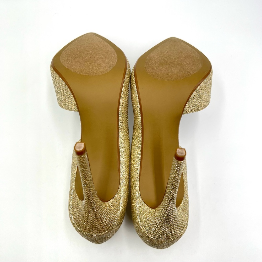 Betsey Johnson Womens Prince Metallic Gold D'Orsay Stiletto Heels Pumps Shoes - Picture 10 of 15